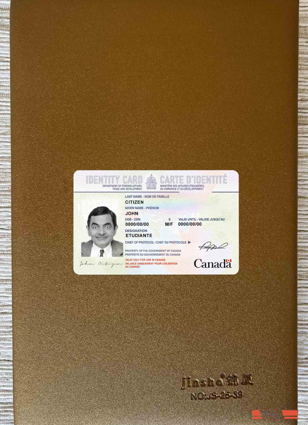 Canada Identity card photolook FRONT PSD template